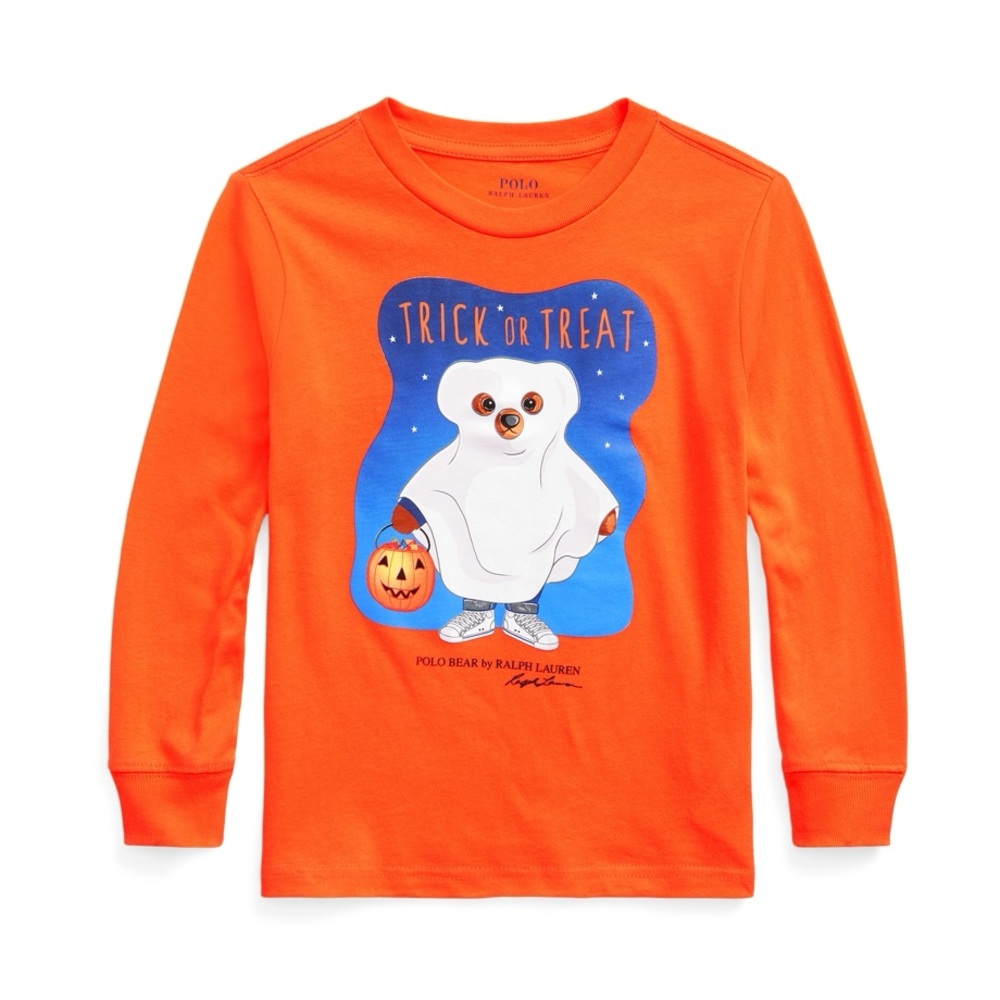 LIKE NEW Ralph Lauren Halloween Polo Bear Cotton Long-Sleeve Tee, size 6